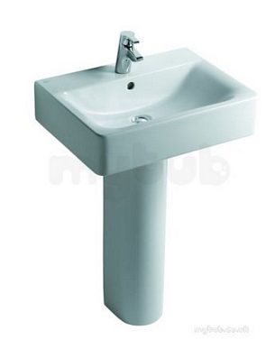 Ideal Standard Concept -  Ideal Standard Cube E794301 600mm One Tap Hole Basin White