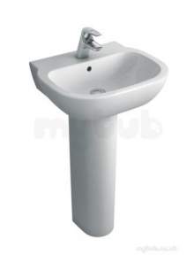 Ideal Standard Concept -  Ideal Standard Concept Curve E8877 550mm One Tap Hole Basin Wh E887701