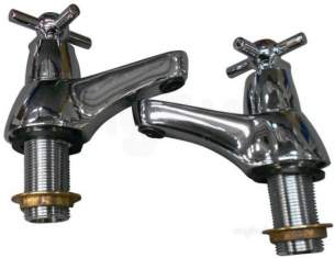 Swan Brassware -  Swan Cross-turn Bath Pillars Chrome Plated 0.75 Inch