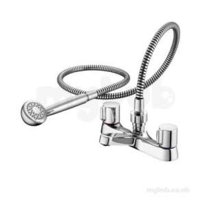 Ideal Standard Brassware -  Ideal Standard B9675aa Chrome Alto Dual Knob Bath Filler With Ceramic Disc And Hand Set