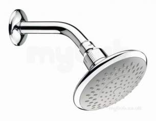 Center Shower Accessories -  Center Brand C04838 Chrome Fixed 120mm Shower Head Rub Clean Nozzles