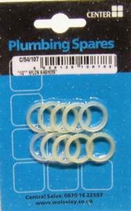 Cb Blister Packs -  Center Brand Udc/54/107 Na 13 Mm Nylon Washer Set Of 10