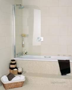 Roman Shower Enclosures -  Roman 810-825 Right Hand Collage Bath Screen Wht