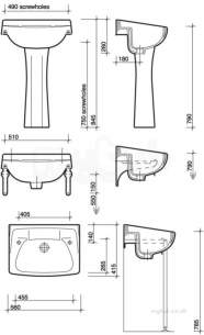 Twyfords Bs Whiteware Products -  Classic Washbasin 560x415 2 Tap Cc4212wh