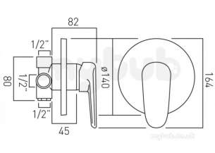 Vado Brassware -  Chelsea Conc Shower Valve Single Lever W/mtd