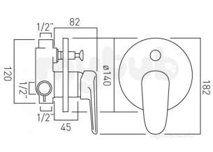 Vado Brassware -  Chelsea Concealed Shower Valve Plus Diverter