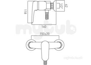 Vado Brassware -  Chelsea W/mtd Exposed Manual Shower Valve