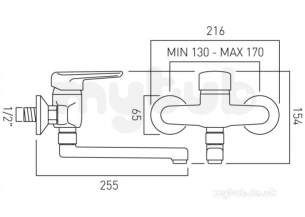 Vado Brassware -  Chelsea 2 Hole Sink Mixer Single Levr W/mtd Plus