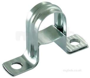 Lawtons Copper Clips -  Saddle Clip - Chrome - 2 Piece - 15mm