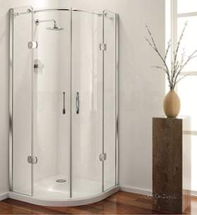 Coram Premier Frameless Hinged Quad Door 900mm Chrome/clear : Coram