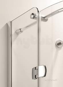 Coram Premier Frameless Hinged Quad Door 900mm Chrome/clear : Coram