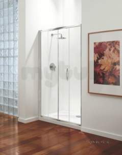 Coram Premier Shower Enclosures -  1000mm Premier Sliding Door Polished Silver Satin Glass Door Only