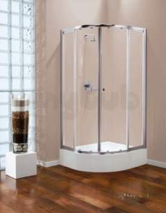 Center 4mm Shower Enclosures -  Coram Gb 900mm Quad Chrome/clear Frame Pack