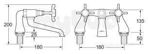 Deva Brassware -  Cr26/501 Coronation Gold Bath Filler