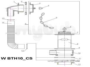 Bristan Brassware -  Trad Bath Waste And O/flow C/w Porc Plug Cp