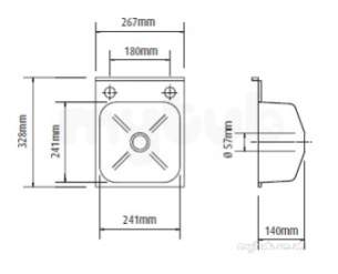 Pland Catering Sinks and Stands -  Pland Cwbhandi 267x328 W/basin C/w Waste