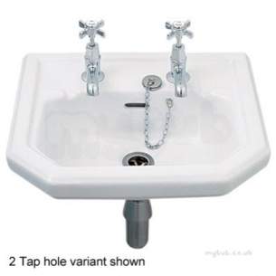 Twyfords Luxury -  Clarice 450x385 Handrinse Basin 2 Tap Cl4812wh