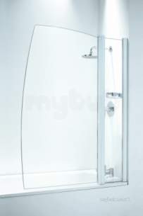 Coram Designer Bathscreens -  Coram Sail Screen 800mm White/plain Glass