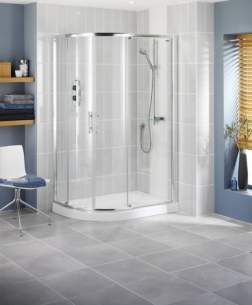Showerlux Glide Enclosures -  Showerlux 1200 X 800 Glide O/s Quadrant Slv/clr