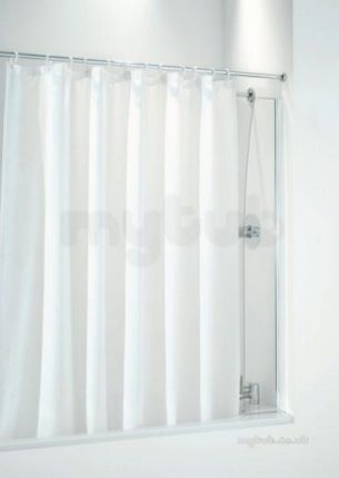 Coram Designer Bathscreens -  Coram Shower Curtain Screen 250mm White/plain Glass
