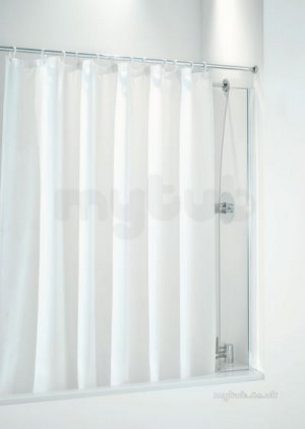 Coram Designer Bathscreens -  Coram Shower Curtain Screen 250mm White/plain Glass