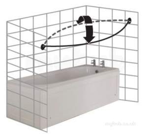 Croydex Shower Curtains and Rails -  Croydex Ad149441 Chrome Rods And Rails Curved Rotator Rod