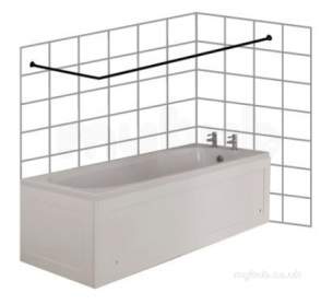 Croydex Shower Curtains and Rails -  Croydex L Shape Rod 1000 X 1000mm Chrome