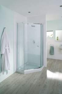 Mira Flight Sfe Enclosures -  Mira Flight Pivot Door 1200 X 900mm Silver/clear Glass