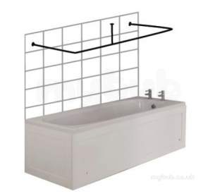 Croydex Shower Curtains and Rails -  Croydex C Shape Rod 2000 X 1000 X 500mm Ch