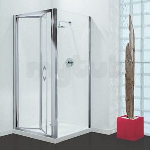 Coram Premier Shower Enclosures -  Coram Premier 1000 Bi-fold 1900 Ch/cl