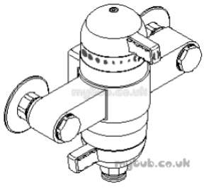 Rada And Meynell Commercial Showers -  Rada Exact 408.01 Thermostat Exposed Valve Chrome Plated