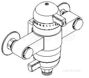 Rada And Meynell Commercial Showers -  Rada Exact 408.01 Thermostat Exposed Valve Chrome Plated