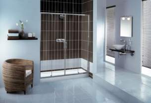 Showerlux Glide Enclosures -  Showerlux Glide 1400 Twin Door Slider Cp