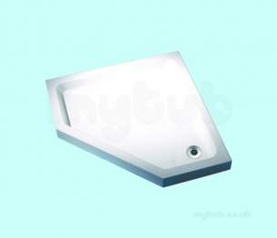 Mira Flight Shower Trays -  Mira Flight 900mm Pent Tray 2 Ups Wh