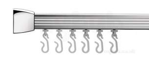 Center Brand Shower Accessories -  Chrome Professional Profile 800 Standard Angled Shower Rail 760x1675mm Lxw