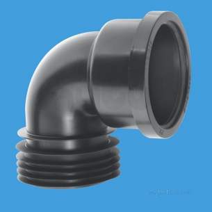 Mcalpine Waste traps overflow -  Mca 110mm 90 Deg Black Drain Connector