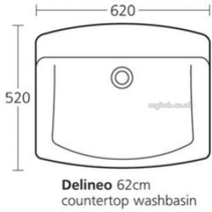 Ideal Standard Sottini Ware -  Ideal Standard T099601 Delineo Countrtp Basin 62cm Wh 1th