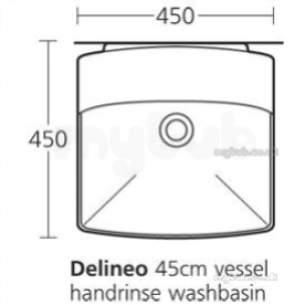 Ideal Standard Sottini Ware -  Ideal Standard T099501 Delineo Vessel Basin 45cm Wh Nth