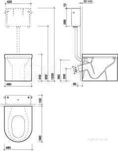 Twyfords Commercial Sanitaryware -  Defenda Security Encapsulated Toilet Pan Df1148wh