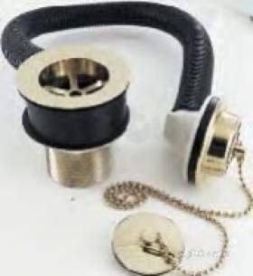 Deva Brassware -  1 1/2 Inch Gold Brass Bath Waste Plus Brass Plug