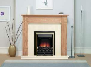 Be Modern Fire Surrounds -  Darras Nat Oak C/w Black Panel And Hearth