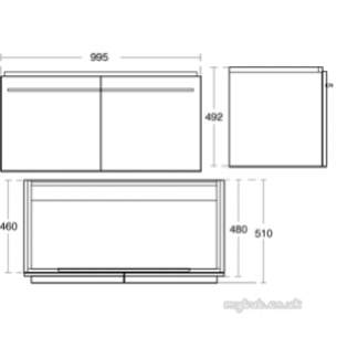 Ideal Standard Art and design Furniture -  Ideal Standard Daylight K2215 Cabinet 1000mm Oak White K2215sv