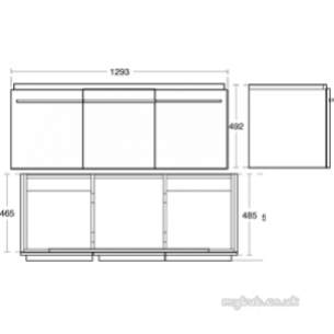 Ideal Standard Art and design Furniture -  Ideal Standard Daylight K2216 Cabinet 1300mm Oak Dark K2216eg