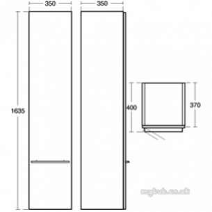 Ideal Standard Art and design Furniture -  Ideal Standard Daylight K2225 Scabinet Door Left Hand Oakdark