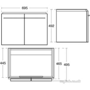 Ideal Standard Art and design Furniture -  Ideal Standard Daylight K2213 Cabinet 700mm Oak Dark K2213eg
