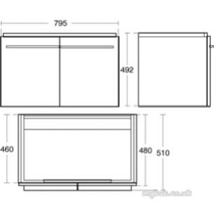 Ideal Standard Art and design Furniture -  Ideal Standard Daylight K2214 Cabinet 800mm Oak Dark K2214eg