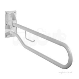 Doc M Pack -  Doc.m Hinged Support Rail-with Toilet Roll Holder-white Sr5810wh