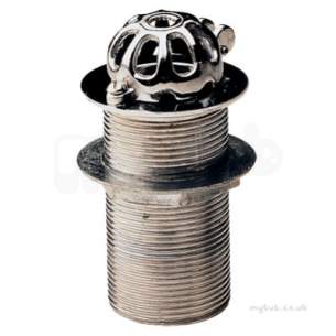Twyfords Commercial Sanitaryware -  Dome Out Grating 1.5x2 7/16x3.5 Brass Nut Wf9362cp