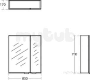 Ideal Standard Concept Furniture -  Ideal Standard Concept Space Mrr Cab 600 Alum Ef 2 Door E0332kp