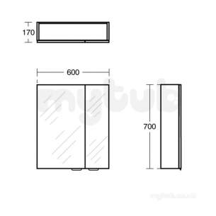 Ideal Standard Concept Furniture -  Ideal Standard Concept Space Mrr Cab 1300 Gls Wht 3door E0336wg